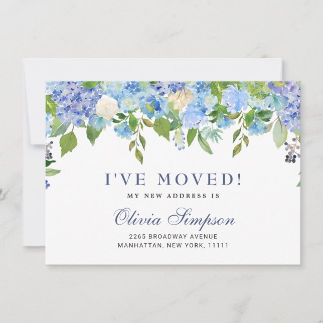 Elegantes tarjetas de Invitación floral Hydrangeas (Anverso)