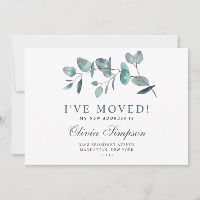 Elegantes tarjetas de Invitación móvil Eucalyptus (Anverso)