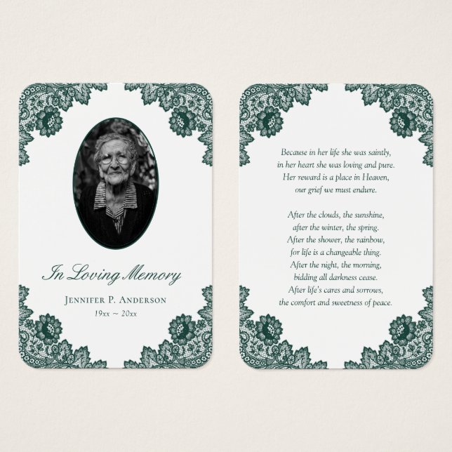 Elegantes tarjetas de memoria de encaje floral ver (Anverso y reverso)