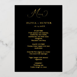 Elegantes tarjetas de menú para la cena de Bodas n