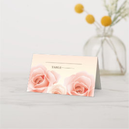 Elegantes tarjetas de mesa de rosas rosadas