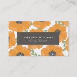 Elegantes tarjetas de Naranja floral para empresas<br><div class="desc">Tarjetas de visita bellamente impresas que se pueden personalizar con tu texto. Para mover/agregar texto,  haga clic en el botón naranja "Personalizar" de la izquierda.</div>