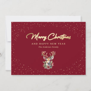 Elegantes tarjetas de Navidades de renos de la nie