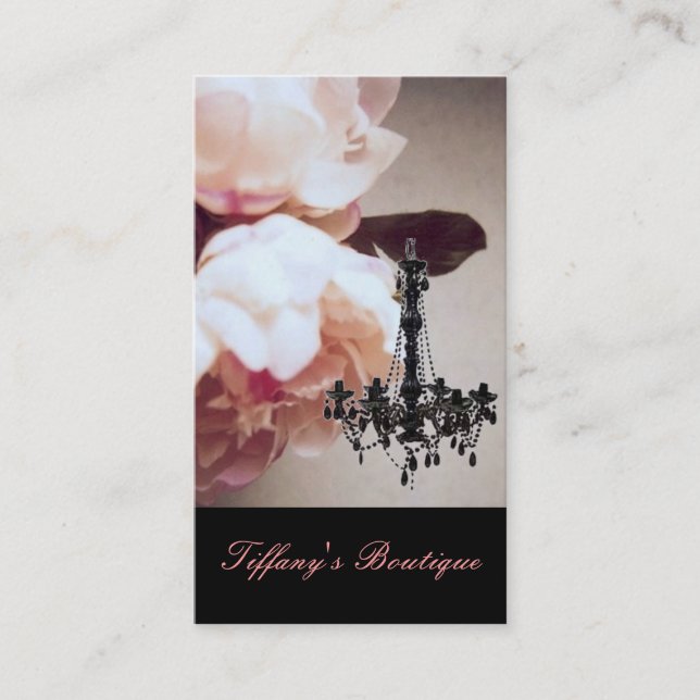 Elegantes tarjetas de negocios con decoración flor (Anverso)