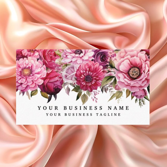 Elegantes tarjetas de negocios con flores rosas br (Subido por el creador)