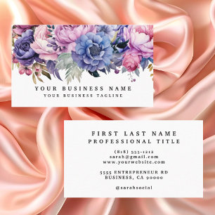 Elegantes tarjetas de negocios de flores moradas r