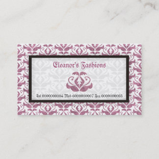 Elegantes tarjetas de negocios de moda adamascada