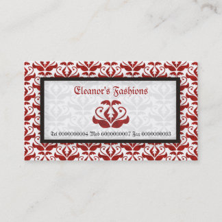 Elegantes tarjetas de negocios de moda de damasco