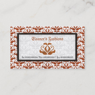 Elegantes tarjetas de negocios de moda de damasco
