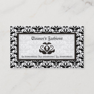 Elegantes tarjetas de negocios de moda de damasco