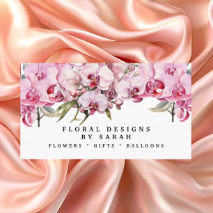 Elegantes tarjetas de negocios de orquídeas rosas