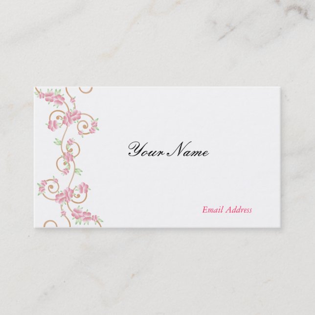 Elegantes tarjetas de negocios de Swirls Pink (Anverso)