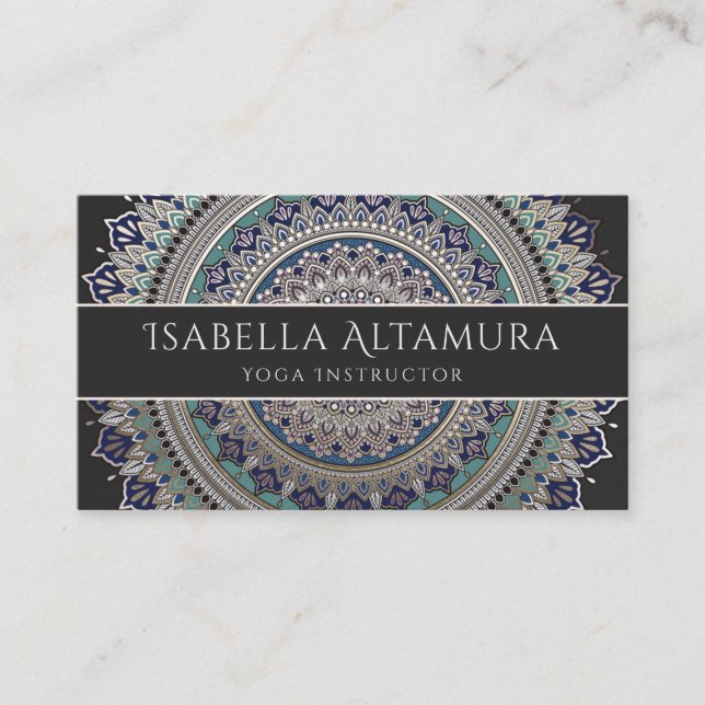 Elegantes tarjetas de negocios Mandala (Anverso)