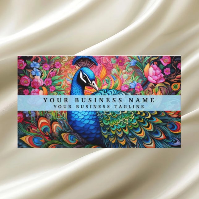Elegantes tarjetas de negocios Peacock (Subido por el creador)