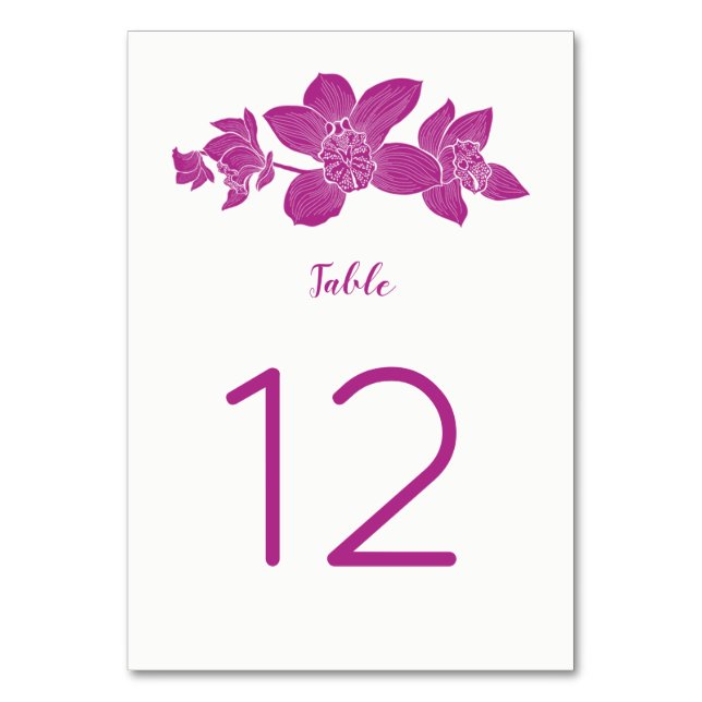 Elegantes tarjetas de número de mesa de flores de  (Reverso)