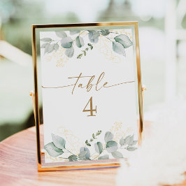 Elegantes tarjetas de números de mesa de Boda de o