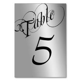 Elegantes tarjetas de números de mesa en negro y p