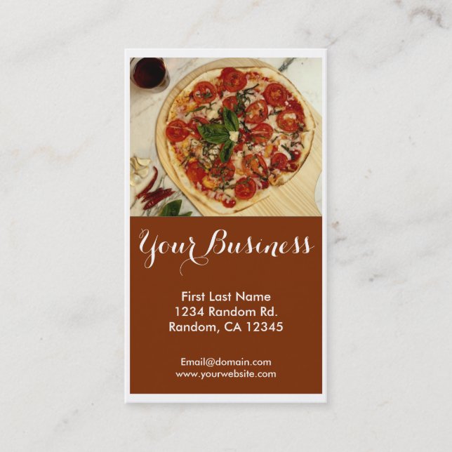 Elegantes tarjetas de personalizable de pizza (Anverso)