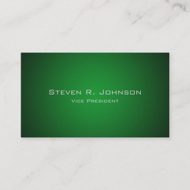 Elegantes tarjetas de Personalizado de color verde (Anverso)