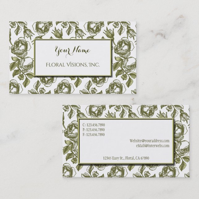 Elegantes tarjetas de Personalizado de Rosas blanc (Anverso / Reverso)