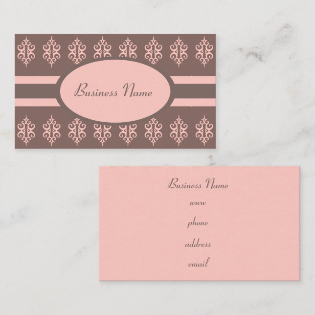 Elegantes tarjetas de Personalizado rosa gris (Anverso / Reverso)