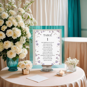 Elegantes tarjetas de plan de asientos florales co