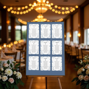 Elegantes tarjetas de plan de asientos florales co