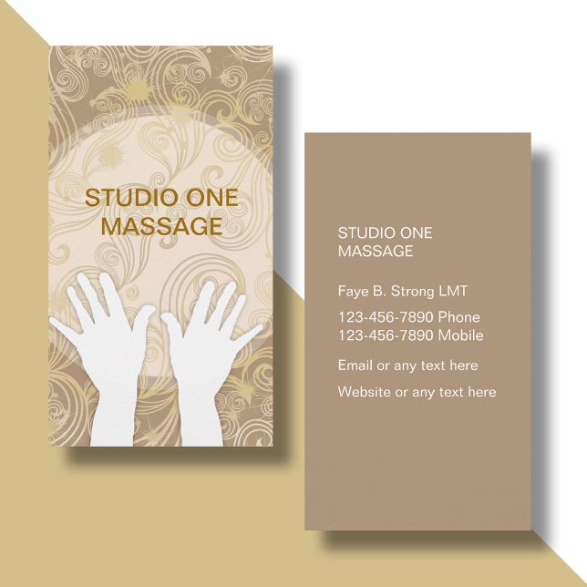 Elegantes tarjetas de presentación para masajes (Subido por el creador)