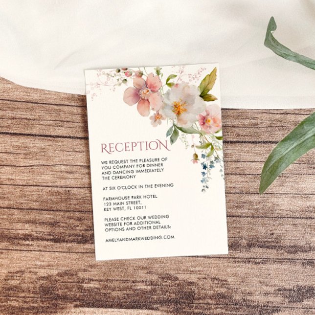 Elegantes tarjetas de recepción rusticas para flor (Subido por el creador)