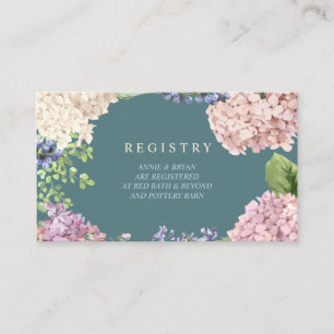 Elegantes tarjetas de registro de Bodas de Hydrang