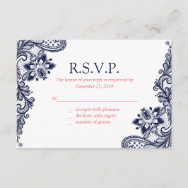 Elegantes tarjetas de respuesta Boda de la Marina 