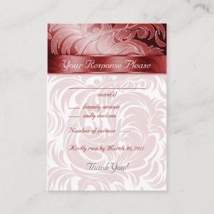 Elegantes tarjetas de respuesta de bodas rojo hoja