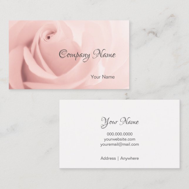 Elegantes tarjetas de Rosa rosadas para empresas (Anverso / Reverso)