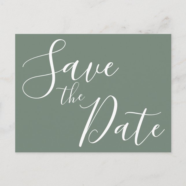 Elegantes Tarjetas de Save The Date de Salvia (Anverso)
