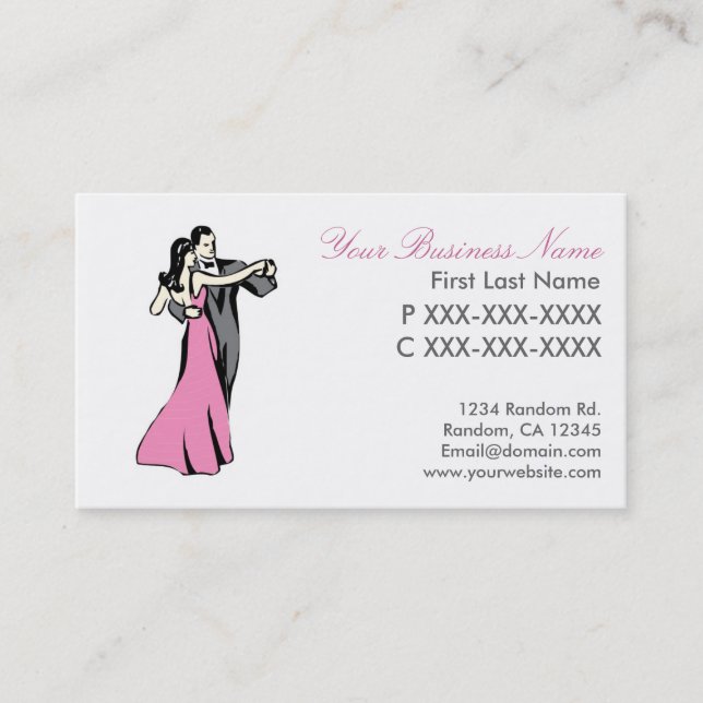 Elegantes tarjetas de visita de la pareja de baile (Anverso)