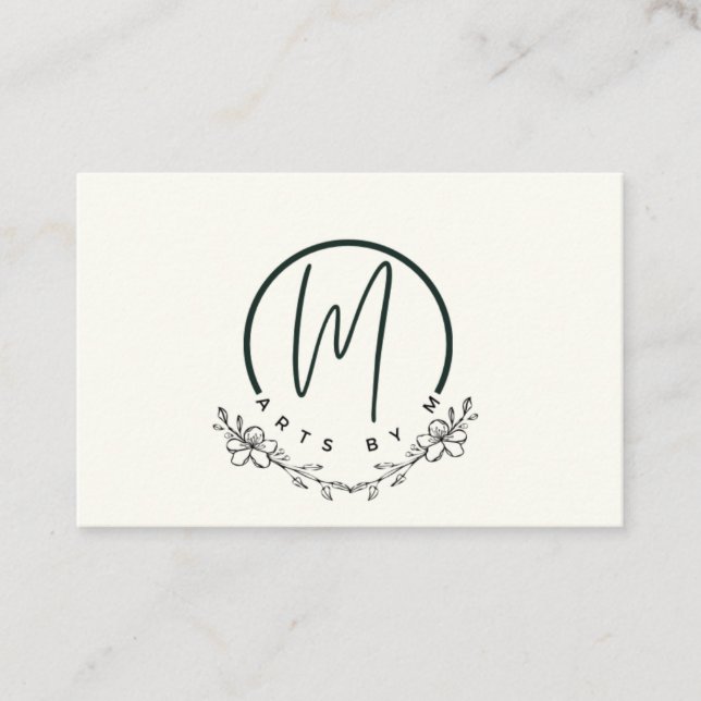 Elegantes tarjetas de visita floral (Anverso)