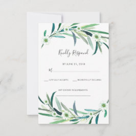Elegantes tarjetas Eucalyptus floral acuarela RSVP