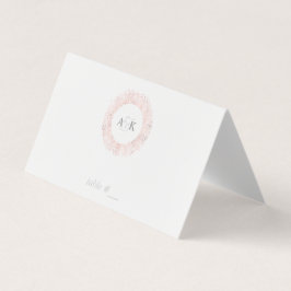 Elegantes tarjetas monograma de oro rosa - doblado