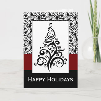 elegantes tarjetas navideñas damasquinadas