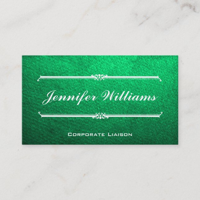 Elegantes tarjetas profesionales verdes modernas (Anverso)