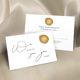 Elegantes tarjetas RSVP con sello de Wax Gold Corp