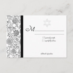 Elegantes tarjetas RSVP de Bat Mitzvah
