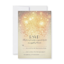 Elegantes tarjetas RSVP de boda con luces de imbri