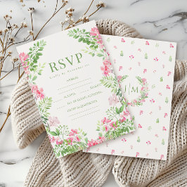 Elegantes tarjetas RSVP de bodas de boho floral ro