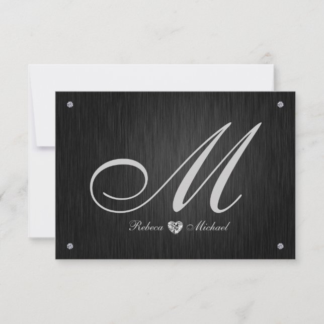 Elegantes tarjetas RSVP de Monograma y Boda de Dia (Anverso)