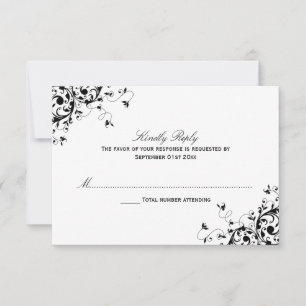 Elegantes tarjetas RSVP para Bodas Blancas y Negra