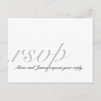 Elegantes tarjetas RSVP para Bodas Gris Blanco