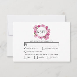 Elegantes tarjetas RSVP para parejas de peones ros