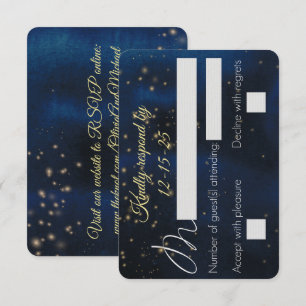 Elegantes tarjetas RSVP por la noche con sitio web