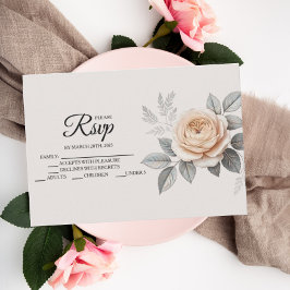 Elegantes tarjetas RSVP rosa rosa